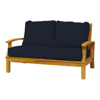 Three Birds Casual Monterey Teak Navy Deep Seating 2-Seater Sofa