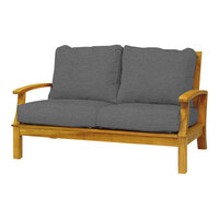 Three Birds Casual Monterey Teak Charcoal Deep Seating 2-Seater Sofa