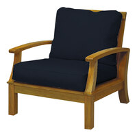 Three Birds Casual Monterey Teak Navy Deep Seating Arm Chair