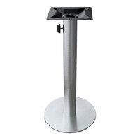 Holland Bar Stool 18" Indoor / Outdoor Brushed Aluminum Outdoor Counter Height Table Base with Umbrella Hole