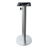 Holland Bar Stool 18" Indoor / Outdoor Brushed Aluminum Outdoor Bar Height Table Base with Umbrella Hole