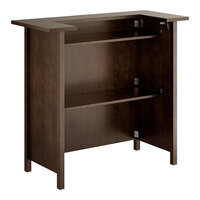 Lancaster Table and Seating Vineyard Series 48" Pine Wood Portable Bar with Vintage Espresso Brown Finish