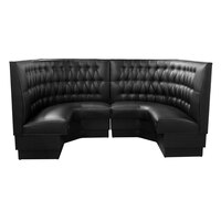 American Tables & Seating 88" Long 1/2 Circle Button Tufted Back Corner Booth - 42" High