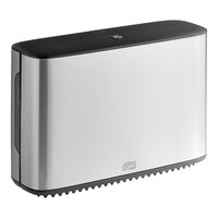 Tork Image Mini Jumbo 465500 Stainless Steel Double Jumbo Roll Horizontal Toilet Paper Dispenser T2