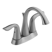 Delta Faucet 2538-SSMPU-DST Lahara 1.2 GPM Stainless Steel Finish Deck-Mount Lavatory Faucet with 4" Centers, Lever Handles, and Metal Pop-Up Drain