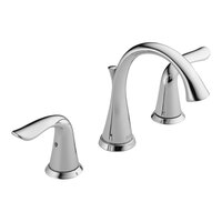 Delta Faucet 3538-MPU-DST Lahara 1.2 GPM Chrome Widespread Deck-Mount Lavatory Faucet with Rigid Spout, Lever Handles, and Pop-Up Drain