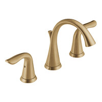 Delta Faucet 3538-CZMPU-DST Lahara 1.2 GPM Champagne Bronze Widespread Deck-Mount Lavatory Faucet with Rigid Spout, Lever Handles, and Pop-Up Drain