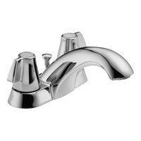 Delta Faucet 2520LF-MPU Classic 1.2 GPM Chrome Finish Deck-Mount Lavatory Faucet with 4" Centers, Blade Handles, and Metal Pop-Up Drain