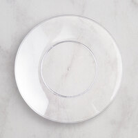 Visions 6" Clear Round Plastic Coupe Plate - 15/Pack