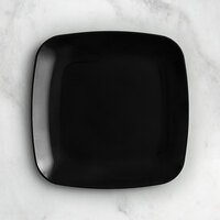 Visions 10" Black Square Plastic Coupe Plate - 120/Case