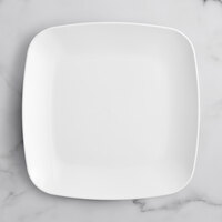 Visions 10" White Square Plastic Coupe Plate - 120/Case