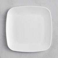 Visions 6" White Square Plastic Coupe Plate - 120/Case