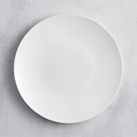 Visions 6" White Round Plastic Coupe Plate - 15/Pack