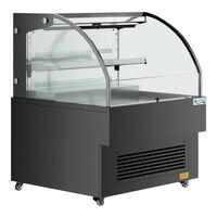 Avantco HAC-36-B 35 3/8" Black Horizontal Air Curtain Merchandiser with 1 Shelf and LED Lighting - 115V