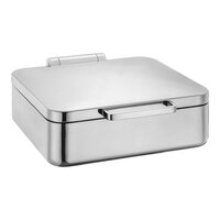 Eastern Tabletop 5-Star Series Jazz Smooth 6 Qt. 2/3 Size Square Stainless Steel Induction Chafer with Hinged Lid 3874