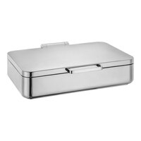 Eastern Tabletop 5-Star Series Jazz Smooth 8 Qt. Full Size Rectangular Stainless Steel Induction Chafer with Hinged Lid 3875