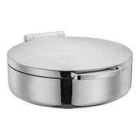 Eastern Tabletop 5-Star Series Jazz Smooth 6 Qt. 2/3 Size Round Stainless Steel Induction Chafer with Hinged Lid 3878