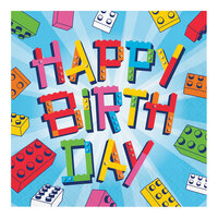 Creative Converting Block Bash "Happy Birthday" 2-Ply Luncheon Napkin - 192/Case