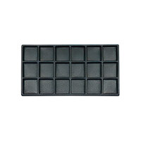 14" x 7 3/4" x 1/2" 18-Compartment Black Velvet Jewelry Tray Insert for 6455 and 6456