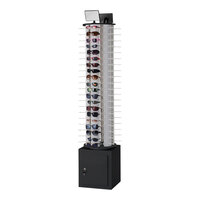 15 1/4" x 15 1/4" x 79" Eyewear Spinner Display with Locking Storage Cabinet