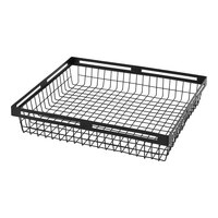 American Metalcraft Black Twilight 15" x 12" x 3" Black Metal Nestable Display Basket BNRB1512