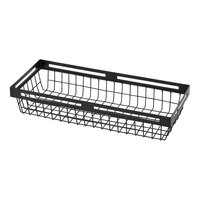 American Metalcraft Black Twilight 15" x 6" x 3" Black Metal Nestable Display Basket BNRB156