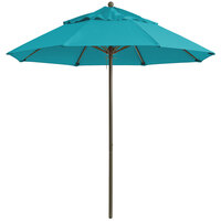 Grosfillex 98324131 Windmaster 7 1/2' Turquoise Fiberglass Umbrella with 1 1/2" Aluminum Pole