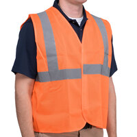Cordova Customizable Orange Class 2 High Visibility Surveyor's Mesh Safety Vest with Hook & Loop Closure - XL
