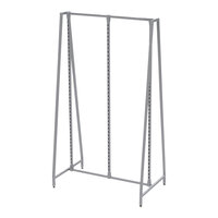 Grand + Benedicts Burnside 53 3/4" x 32" x 95" Silver Double-Sided Metal Freestanding Retail Display System Starter D-Frame