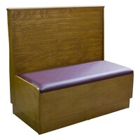 American Tables & Seating 46" Long Bead Board Back Platform Seat Single Wood Booth - 48" High