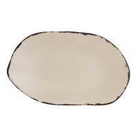 Delfin Marisol Rustic from Steelite International 12" x 7 1/8" Sand Shell Melamine Oval Platter - 12/Case