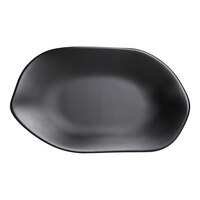 Delfin Marisol from Steelite International 9 7/8" x 5 7/8" Black Melamine Oval Platter - 12/Case