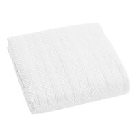 Berkshire Hospitality Flourish 90" x 94" Full / Queen Size White 100% Polyester Botanical Leaf Quilt Coverlet - 4/Case