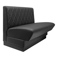 QA Group Olympic 60" Long Black Diamond Tufted Single Back Booth - 42" High