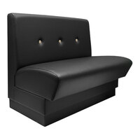 QA Group Olympic 60" Long Black / Beige Button Tufted Single Back Booth - 42" High