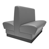 QA Group Olympic 48" Long Graphite Plain Double Back Booth - 42" High