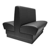 QA Group Olympic 48" Long Black Plain Double Back Booth - 42" High