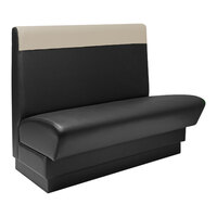 QA Group Olympic 48" Long Beige Head Roll Single Back Booth - 42" High