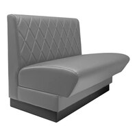 QA Group Olympic 48" Long Graphite Diamond Tufted Single Back Booth - 42" High