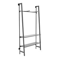 Econoco Aspect 15" x 48" Matte Black Wall-Mount A-Frame Outrigger Kit with 2 Faceouts and 2 Adjustable Metal Shelves