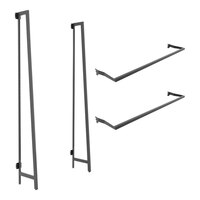 Econoco Aspect 15" x 48" Matte Black Wall-Mount A-Frame Outrigger Kit with 2 Hangrails
