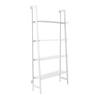Econoco Aspect 15" x 48" Gloss White Wall-Mount A-Frame Outrigger Kit with 4 Adjustable Metal Shelves