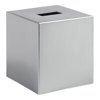 room360 New York 5 1/4" x 5 1/4" Steel Resin Square Tissue Box Cover RTB008SIT11 - 4/Case