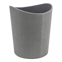 room360 Belize RWA027GYL21 8 Qt. Smoke Faux Shagreen Cylinder Wastebasket - 4/Case