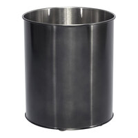 room360 Tokyo RWA024BKS21 7 Qt. Matte Black Stainless Steel Cylinder Wastebasket - 4/Case