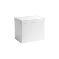 room360 New York 2 Qt. Snow Resin Rectangular Ice Bucket with Snow Lid RIB005WHR20 - 2/Case