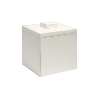 room360 London 3.5 Qt. White Faux Leather Square Ice Bucket with White Lid RIB001WHL11 - 4/Case