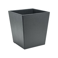 room360 London RWA003BKL21 14 Qt. Black Faux Leather Flare Wastebasket - 4/Case