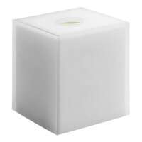 room360 Nassau 5 1/4" x 5 1/4" Ice Resin Square Tissue Box Cover RTB007FRR11 - 4/Case