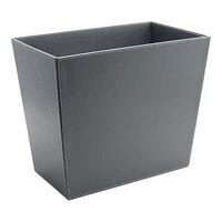 room360 London RWA021GYL21 17 Qt. Smoke Faux Leather Recycling Wastebasket - 4/Case